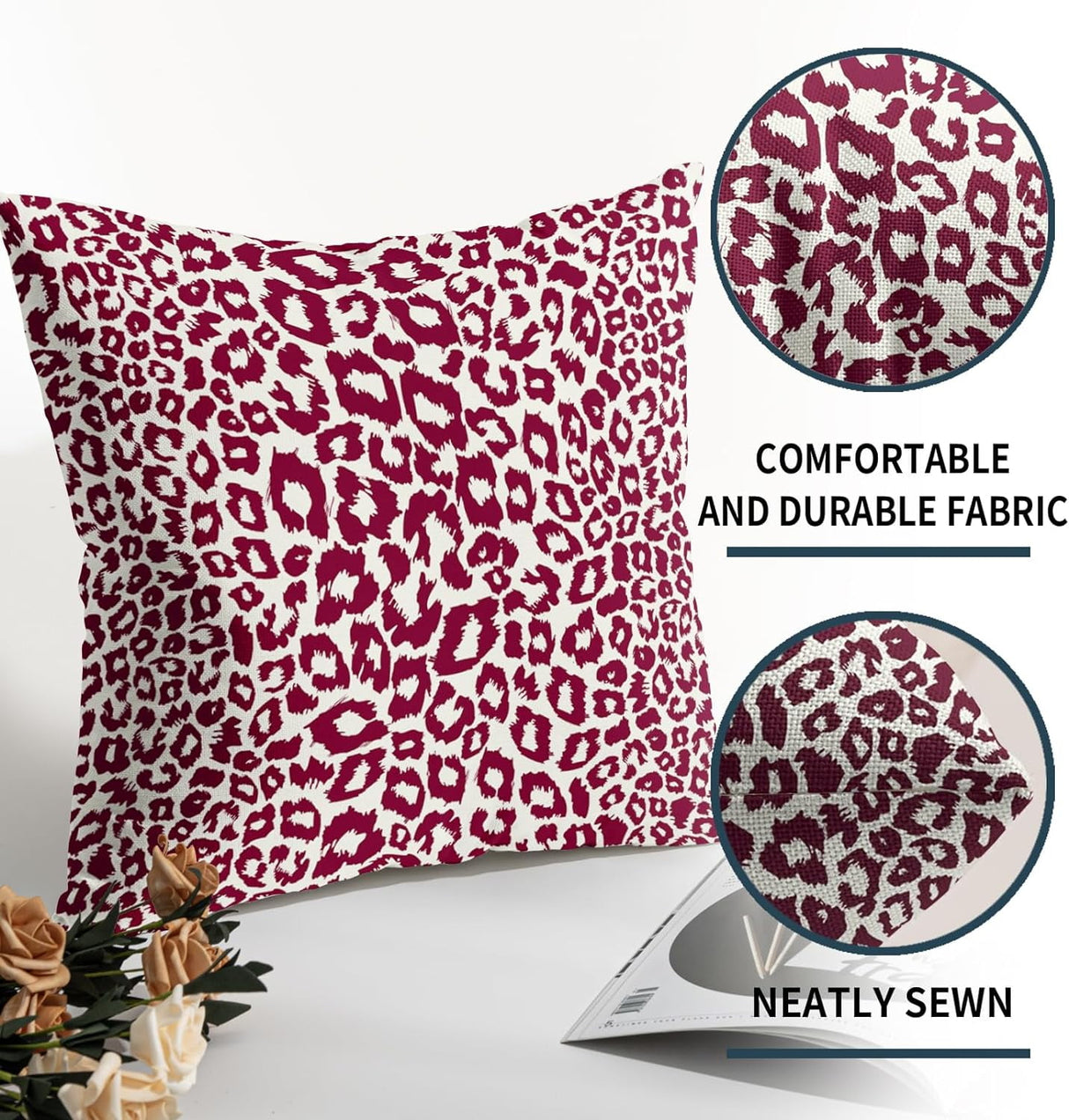 Lime Green White Leopard Print Pillow Covers 18x18 Inch Set of 2 Cheetah Animal Spots Decorative Throw Pillows For Couch Farmhouse Chinoiserie Pillow Cases Home Decor For Room Sofa Bed Porch Outdoor 16" x 16" Yellow Leopard
