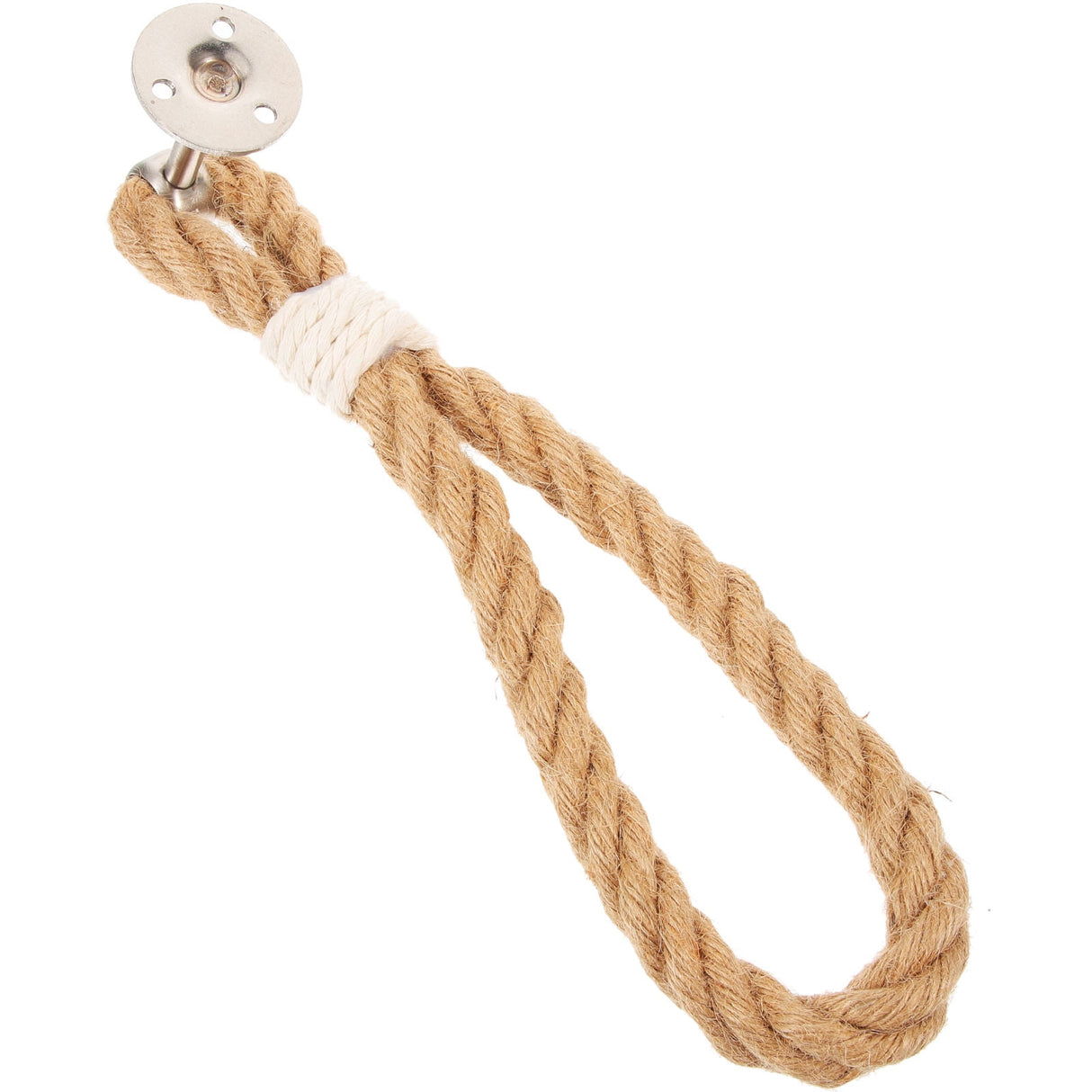 SKISUNO 1Pack Boho Towel Holder Jute Rope Circular European Style 11.8x0.7in