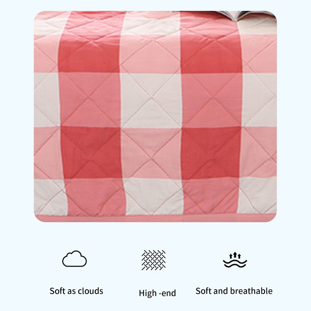 AYktou Reversible Patchwork Quilts Queen Size, 78.74x59.05in Lightweight Plaid Bedspreads Coverlets Quilt Bedding Blanket for All Seasons Red