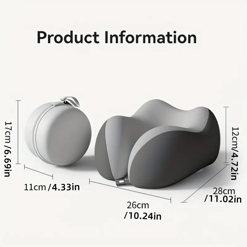 Black Travel & Home Neck Pillow – Ergonomic, portable, perfect for sleep. Fits desks, cars, and long flights. Features slow rebound foam, washable cover.