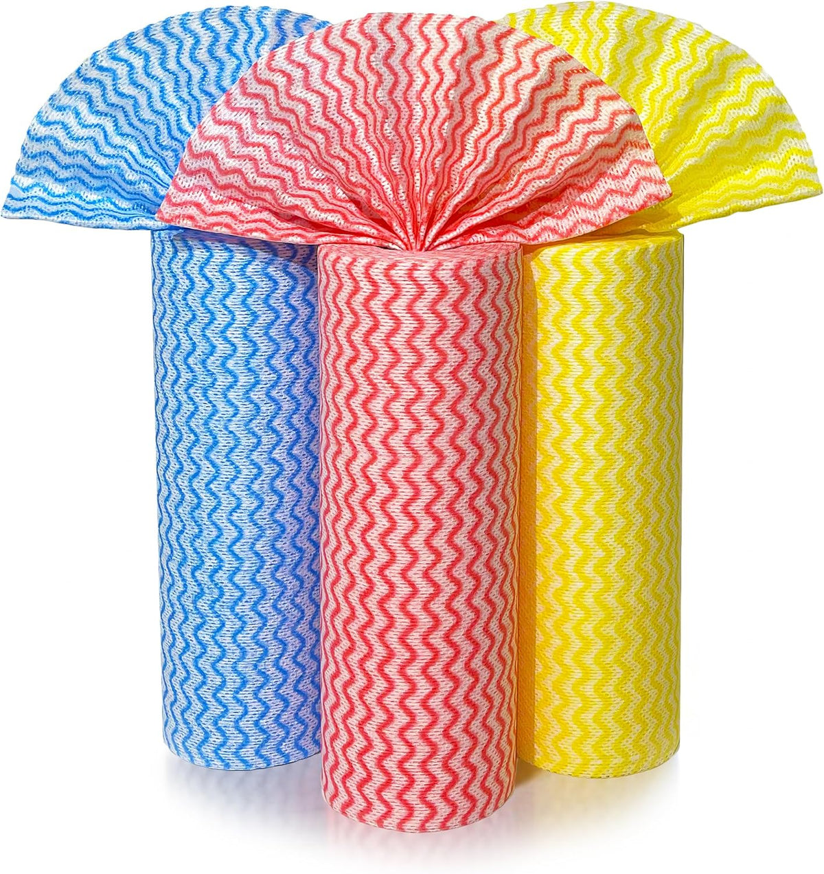 Disposable Cleaning Cloths Wipe Roll, Dish Wash Cloths, Cleaning Washcloth Towel for Kitchen Bathroom Furniture and Car, One-Hand Tearing (Pack of 3-Rolls, 150-Sheets Total)