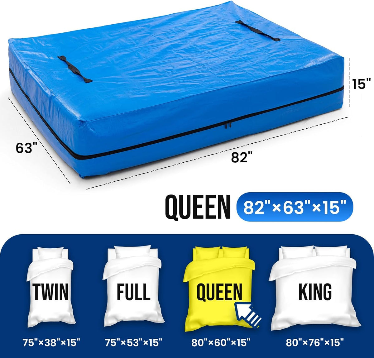 Queen Mattress Bags for Moving and Storage, Heavy Duty Moving Supplies Mattress Cover with Reinforced Handles, Storage Cover Essentials Packing Protector