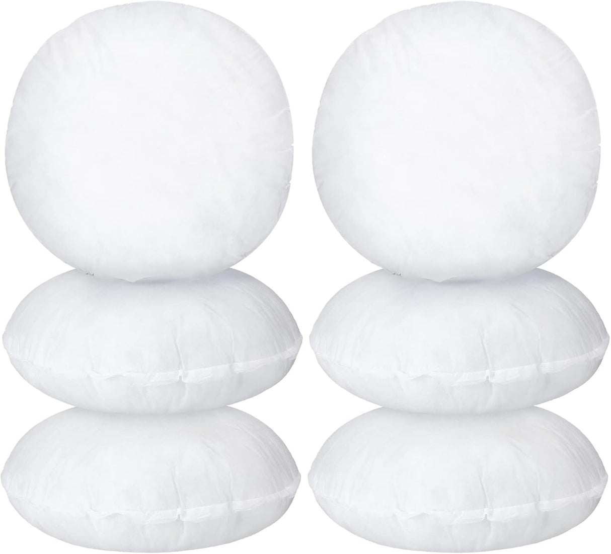 6 Pcs Round Pillow Insert Bulk White Decorative Throw Pillows Insert for Sofa, Cushion and Bed(16 Inch)