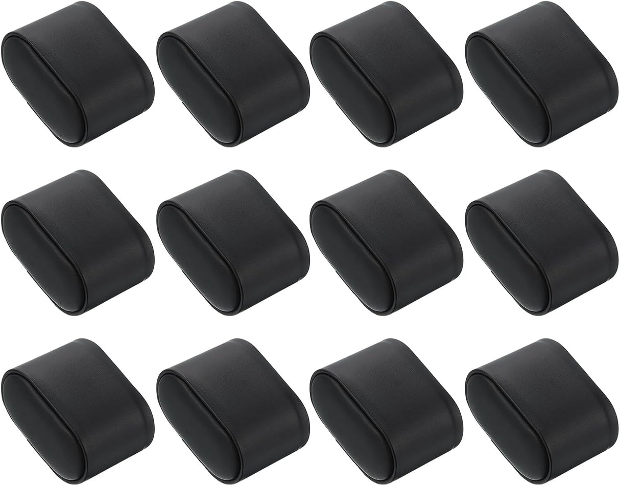 12Pcs Watch Display Pillow, 2.95" x 2.09" x 1.77" Bracelet Watch Pillow PU Leather Watch Pillow for Watch Box Bangle Cushions Display Storage, Black