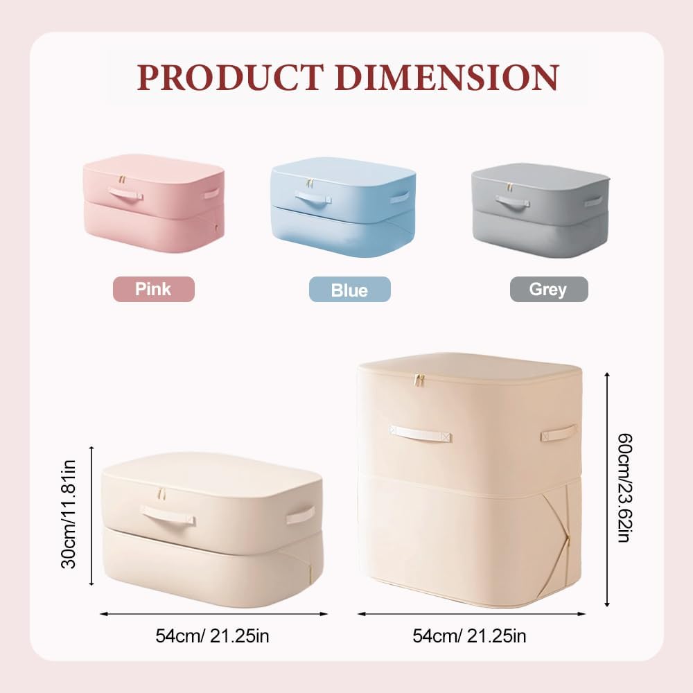 2026 New 3-Layer Ultra Space Saving Self Compression Organizer, Multifunctional Comforter Storage Bag for Comforters, Clothes, Blankets, Home Organization Must Haves (Gery, Large)