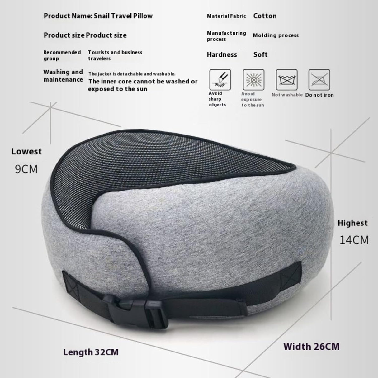 Travel Memory Cotton Neck Pillow, can Store Travel Pillow Neck Pillow