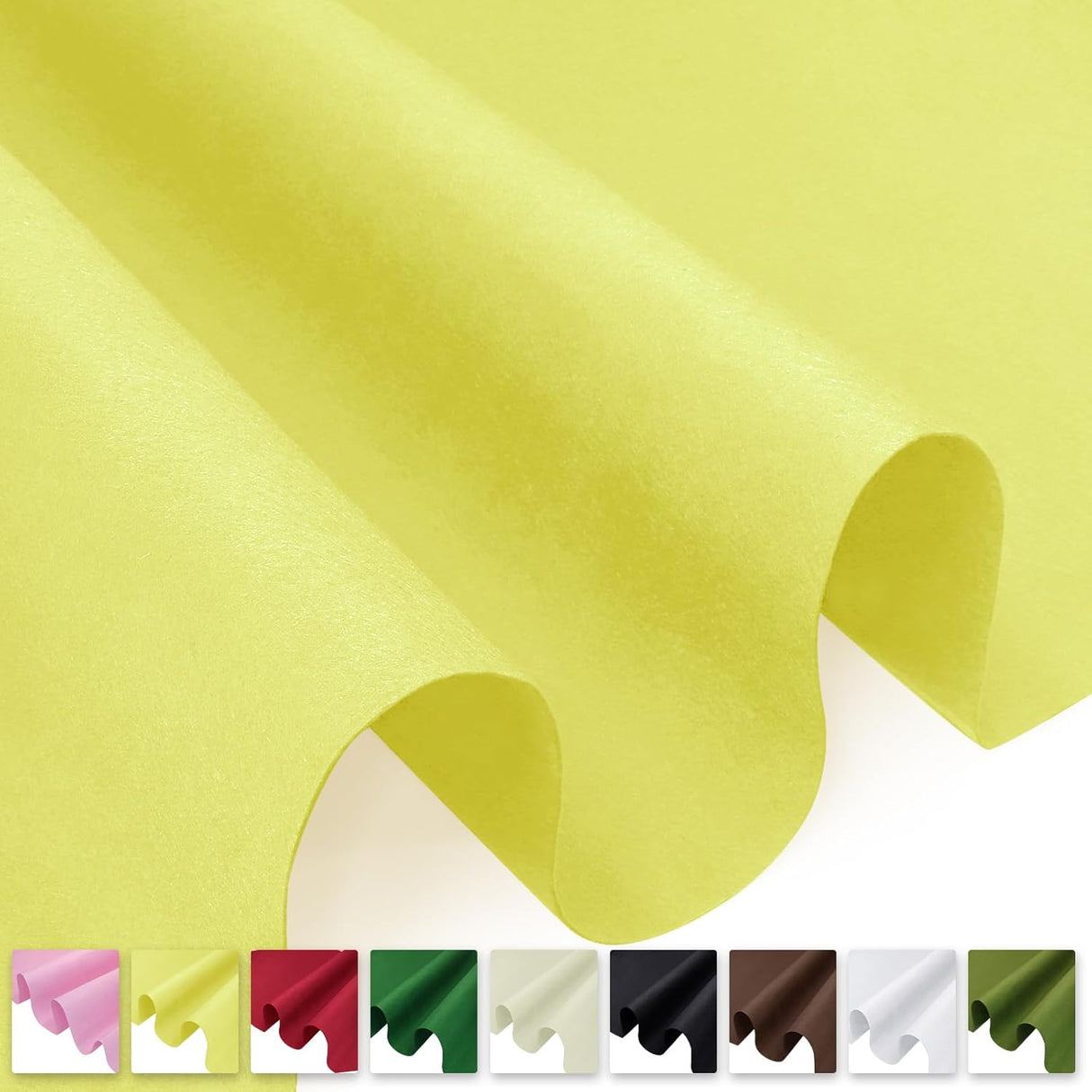 Biaungdo Yellow Felt Fabric Sheet, 18 x 36 Inch Wide 1mm Thick Felt Sheets, Soft Acrylic Craft Felts Liners for DIY Sewing Arts Crafts Drawer Jewelry Box