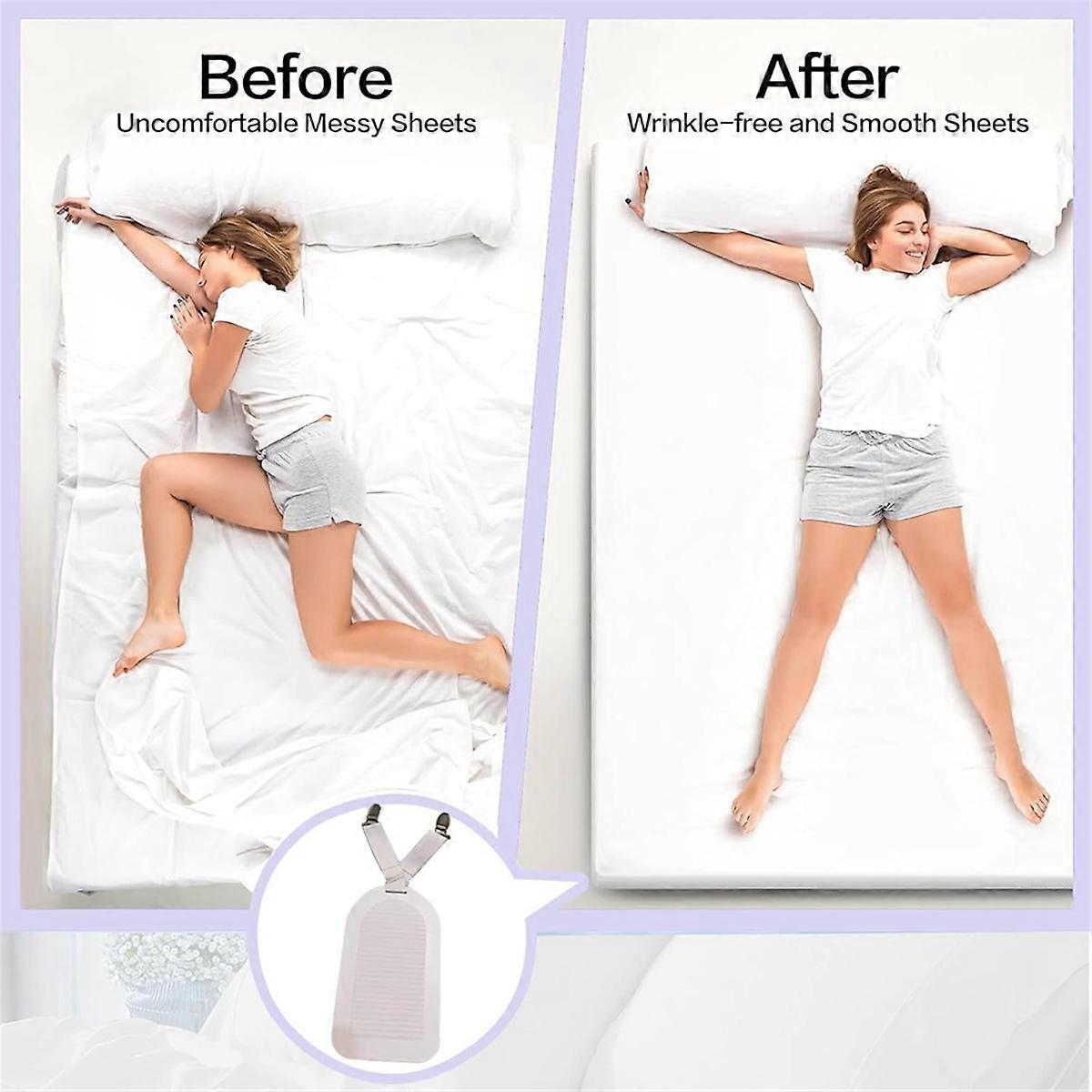 4PCS Adjustable Bed Sheet Holder Clips for Fitted Sheets