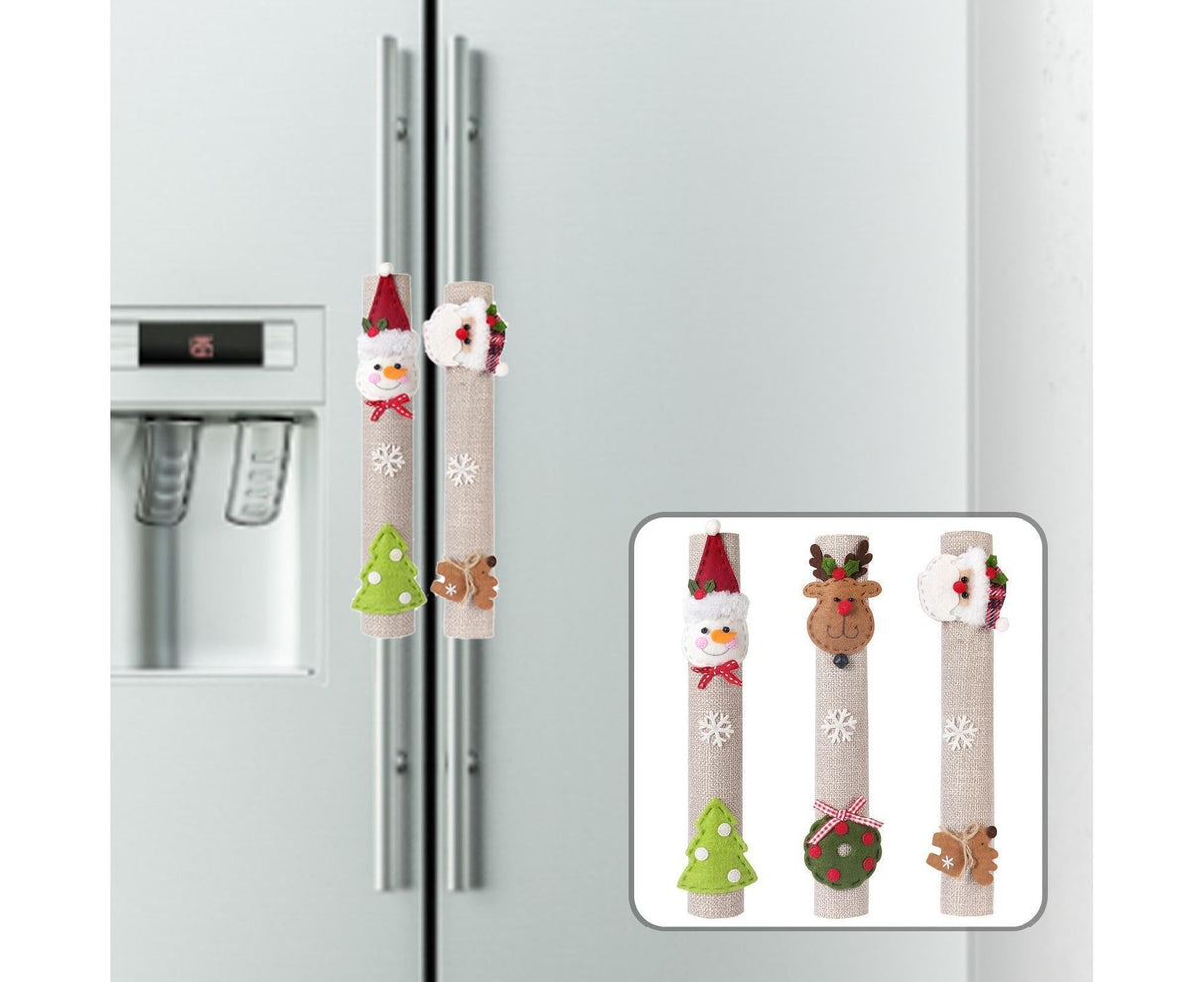 3Pcs Xmas Fridge Handle Covers Protector