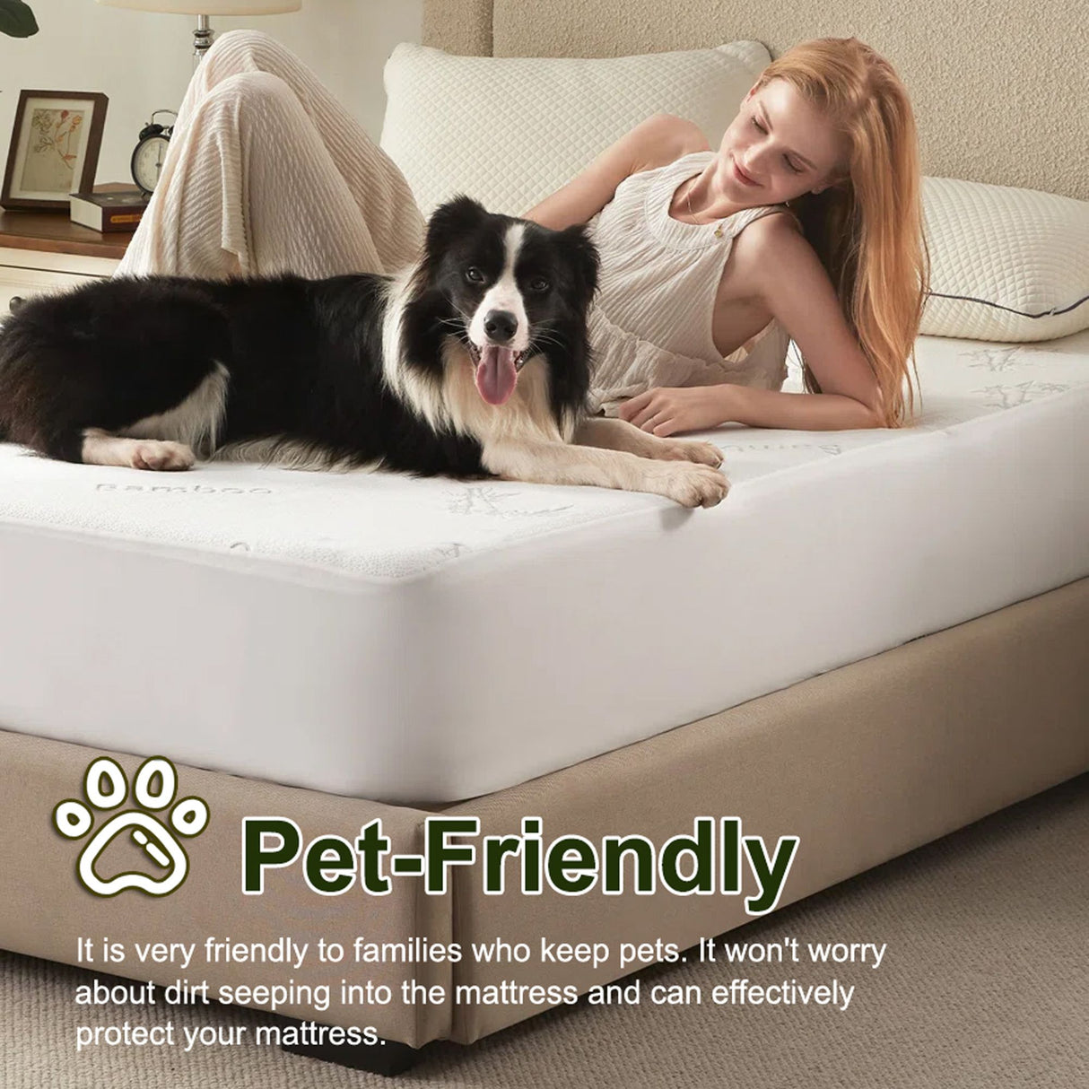 100% Waterproof King Single Mattress Protector, Breathable Mattress Cover King Single Size Bed, 3D Air Fabric Cooling Bed Pad Cover, Deep Pocket 40cm