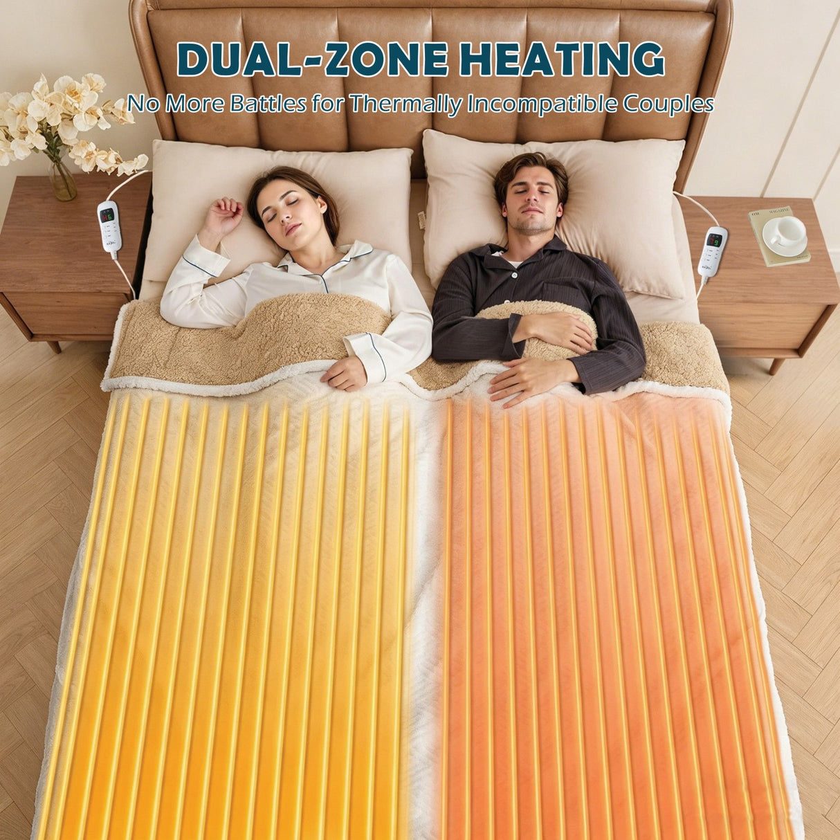 Heated Mattress Pad - Bedding Electric Blanket with 9 Heat Setting & 9-Hour Auto Off, Heated Mattress Pad-Machine Washable Fully Fitted Heating Pad with Overheat Protection , 800GSM Non Woven Fabric-fitted sheet cover((Double)