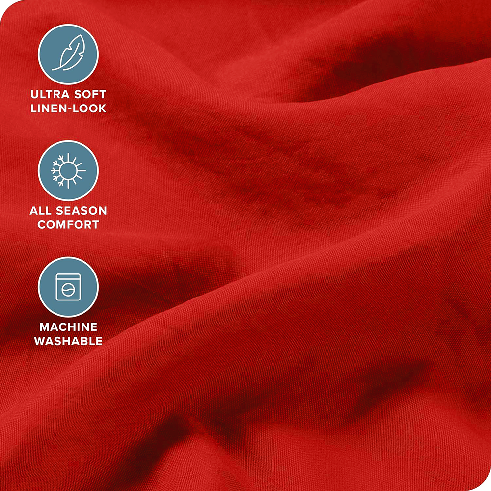 Hotel Quality Fitted Sheet - 1 Piece Fitted Sheet -Breathable Bedding - Wrinkle, Fade, Stain Resistant- 16inch/40cm Deep Pocket Fitted Bed Sheet-Wrinkle and Fade Resistant,(Red,Super King)
