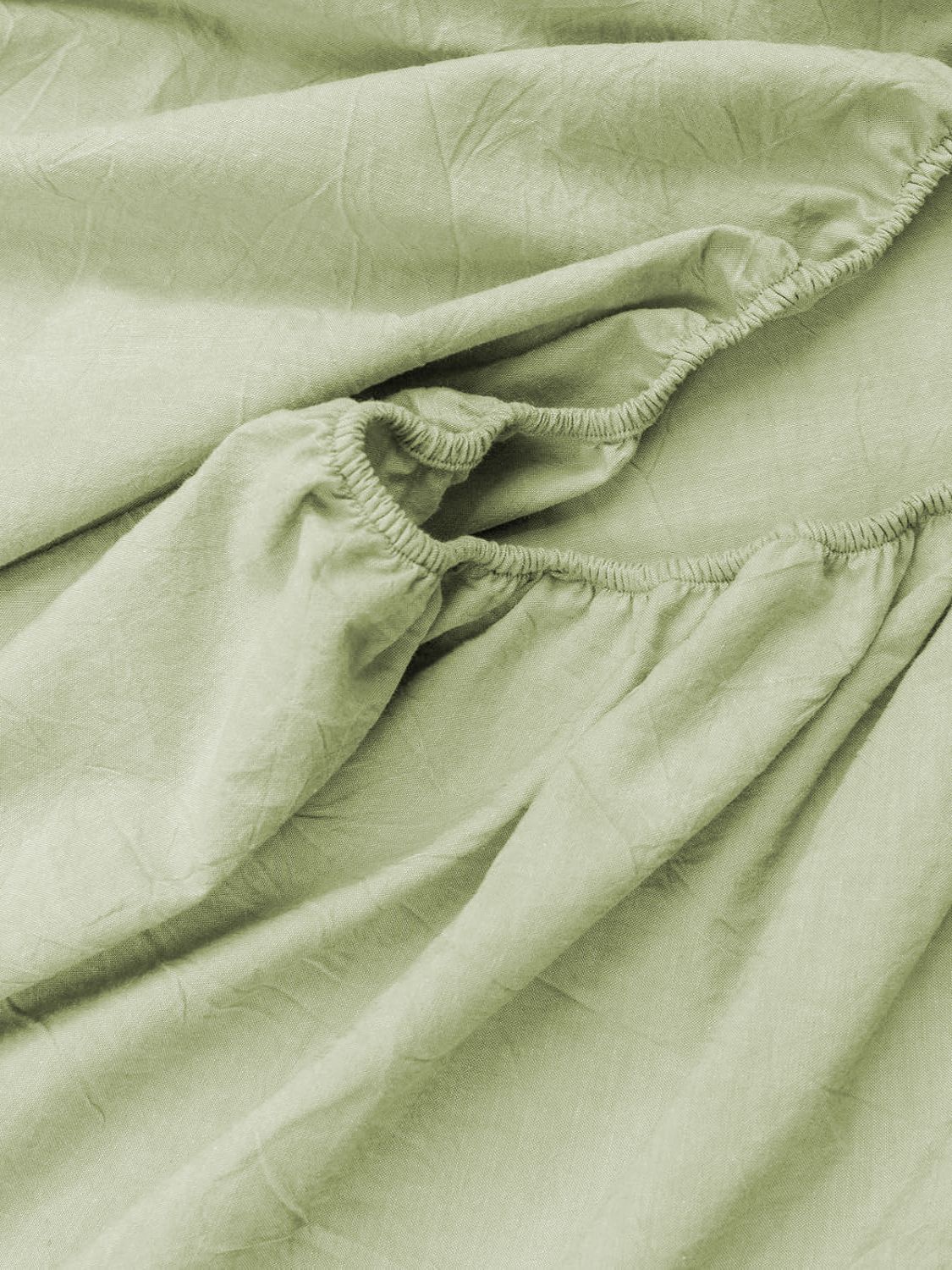 100% Cotton Fitted Sheet - Super Soft 40cm Deep Pocket Bottom Sheets - White Elastic Sheet(Super King,Green beans)