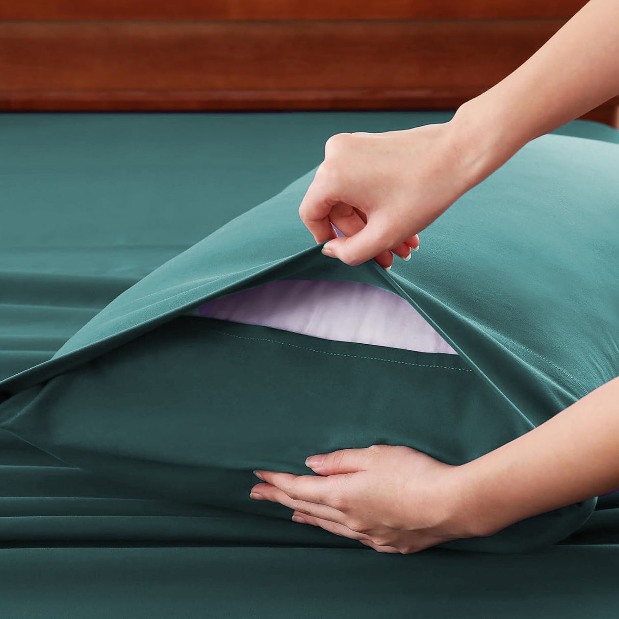 Hotel Soft Bed Sheet Set- Bedding Sheets & Pillowcases -Breathable Bedding - Wrinkle, Fade, Stain Resistant-Deep Pocket Flat Fitted Bed Sheet Set(Biscay blue,Single)