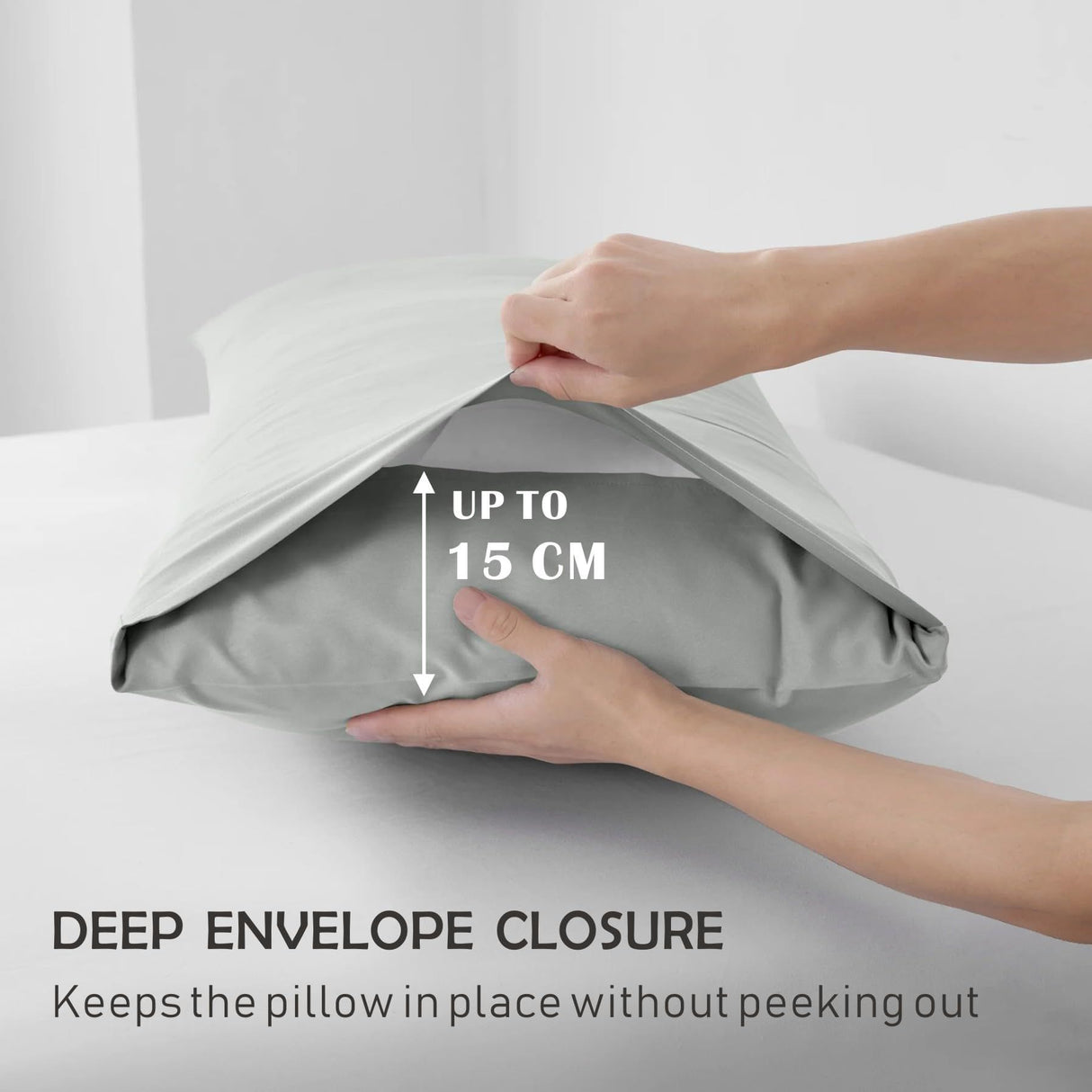 3 Piece Fitted Sheet Set- Fitted Sheet & Pillowcases -Breathable Bedding - Wrinkle, Fade, Stain Resistant- 40cm Deep Pocket Fitted Bed Sheet Set(Silver-gray,Double)