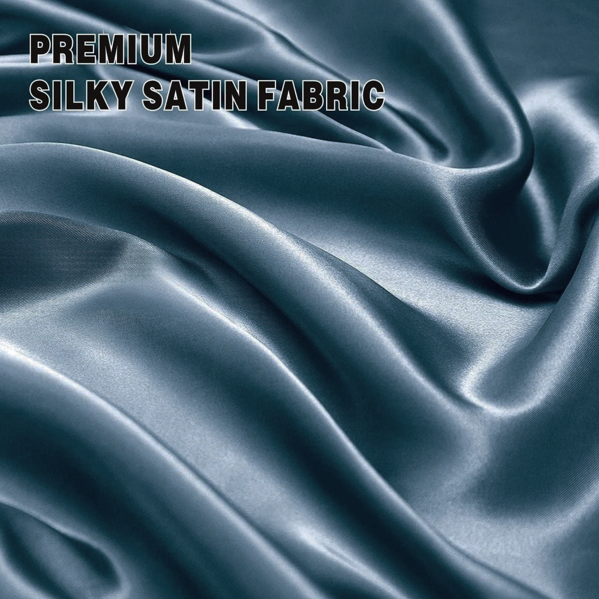 Satin Quilt cover Set Hotel 3 Pieces Quilt cover with Pillowcase, Art Silk Bedding Set-Luxury Soft Silky pillowcase for Hair and Skin, Similar to Silk Duvet/Donna Cover Set- 3 Pieces(Double,Navy)