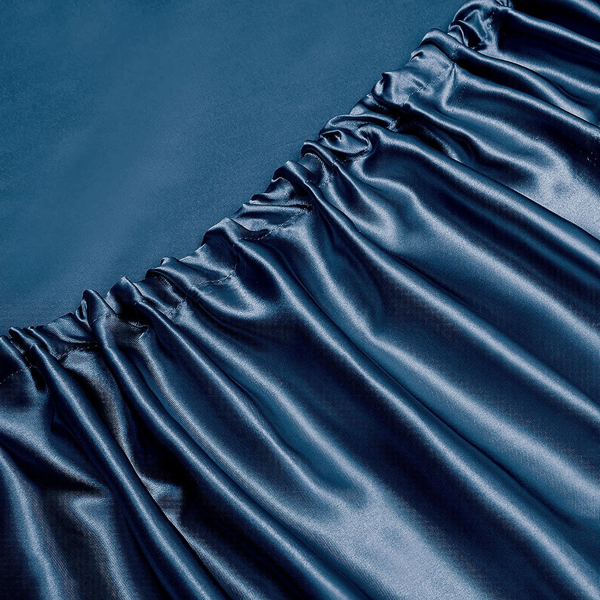 Art Silk Satin Sheet Set Hotel 4 Pieces Fitted/Flat Sheet Bedding Set-Luxury Soft Silky Sheets for Hair and Skin, Similar to Silk Bed Sheets Set 4 Pieces(King,Navy)