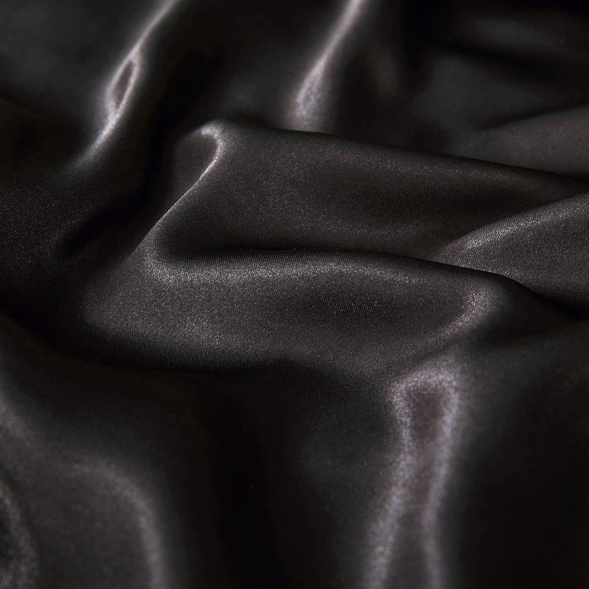 Satin Quilt cover Set Hotel 3 Pieces Quilt cover with Pillowcase, Art Silk Bedding Set-Luxury Soft Silky pillowcase for Hair and Skin, Similar to Silk Duvet/Donna Cover Set- 3 Pieces(Queen,Black)