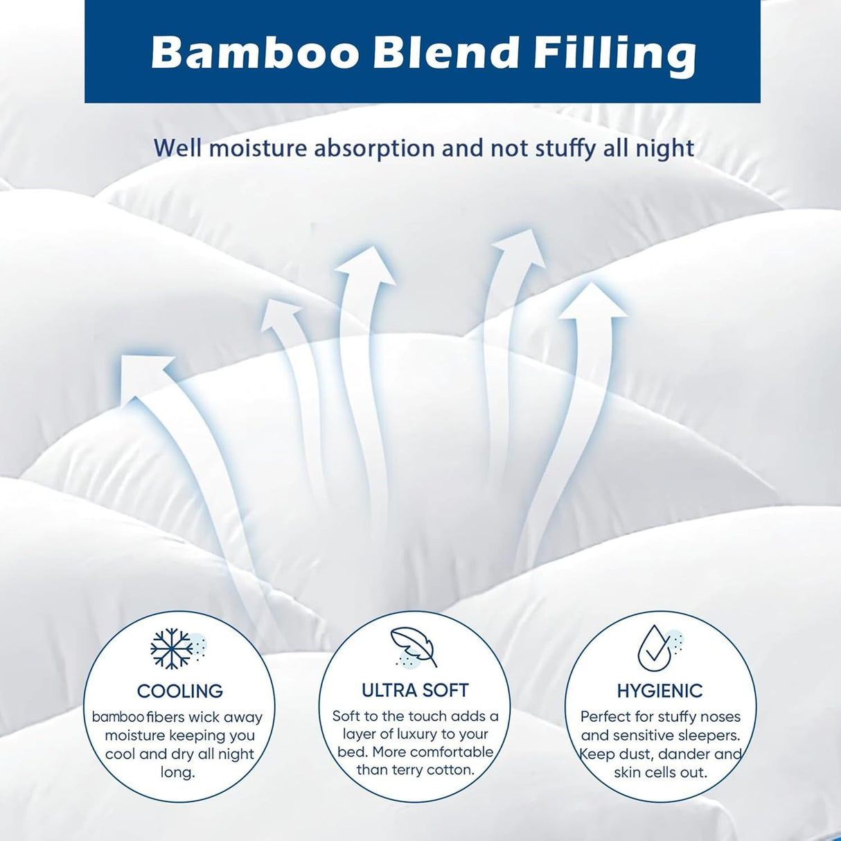 1000GSM Mattress Topper Viscose Derived from Bamboo, Thick Pillowtop Fitted Mattress Cover with 45cm Deep Skirt - Machine Washable Hypoallergenic(King Single,Black)