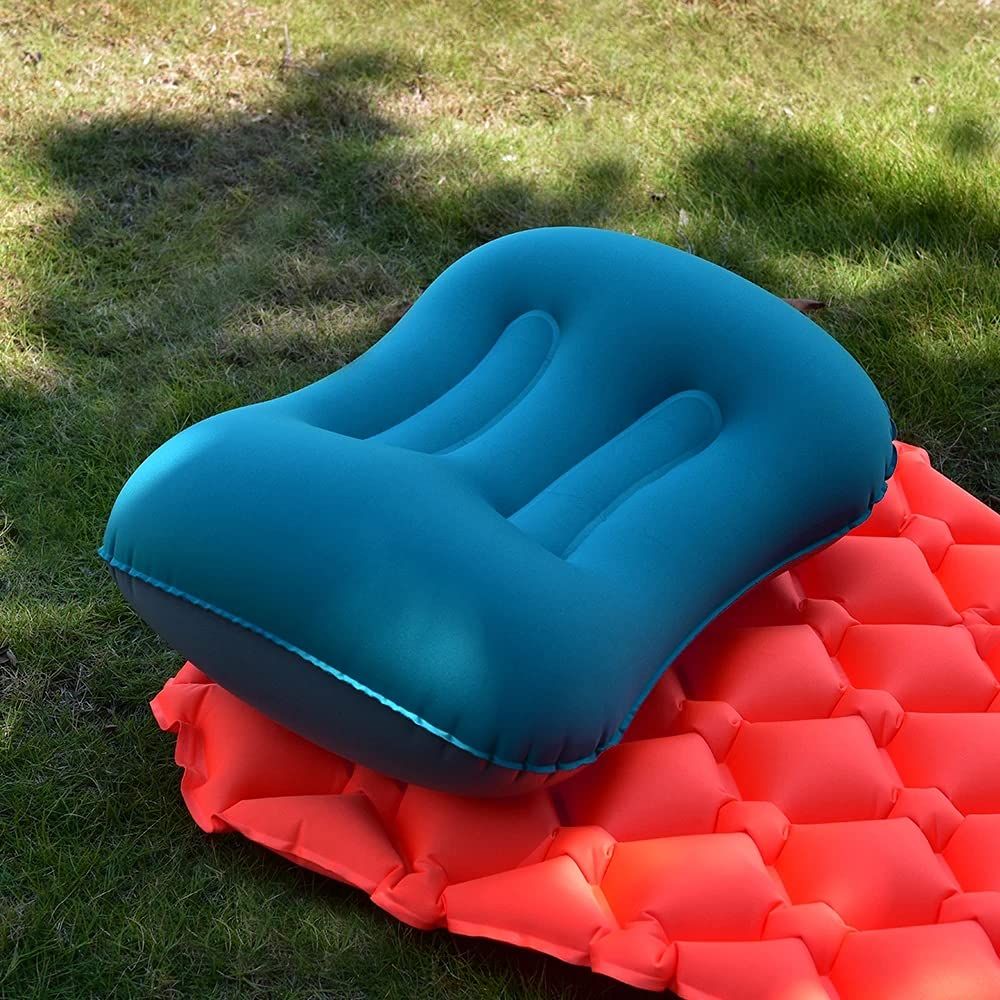 Camping Pillow Bed Pillows Portable Inflation Cushion Pillow with Pocket Ultralight Neck Pillow Sleeping Pillow Travel