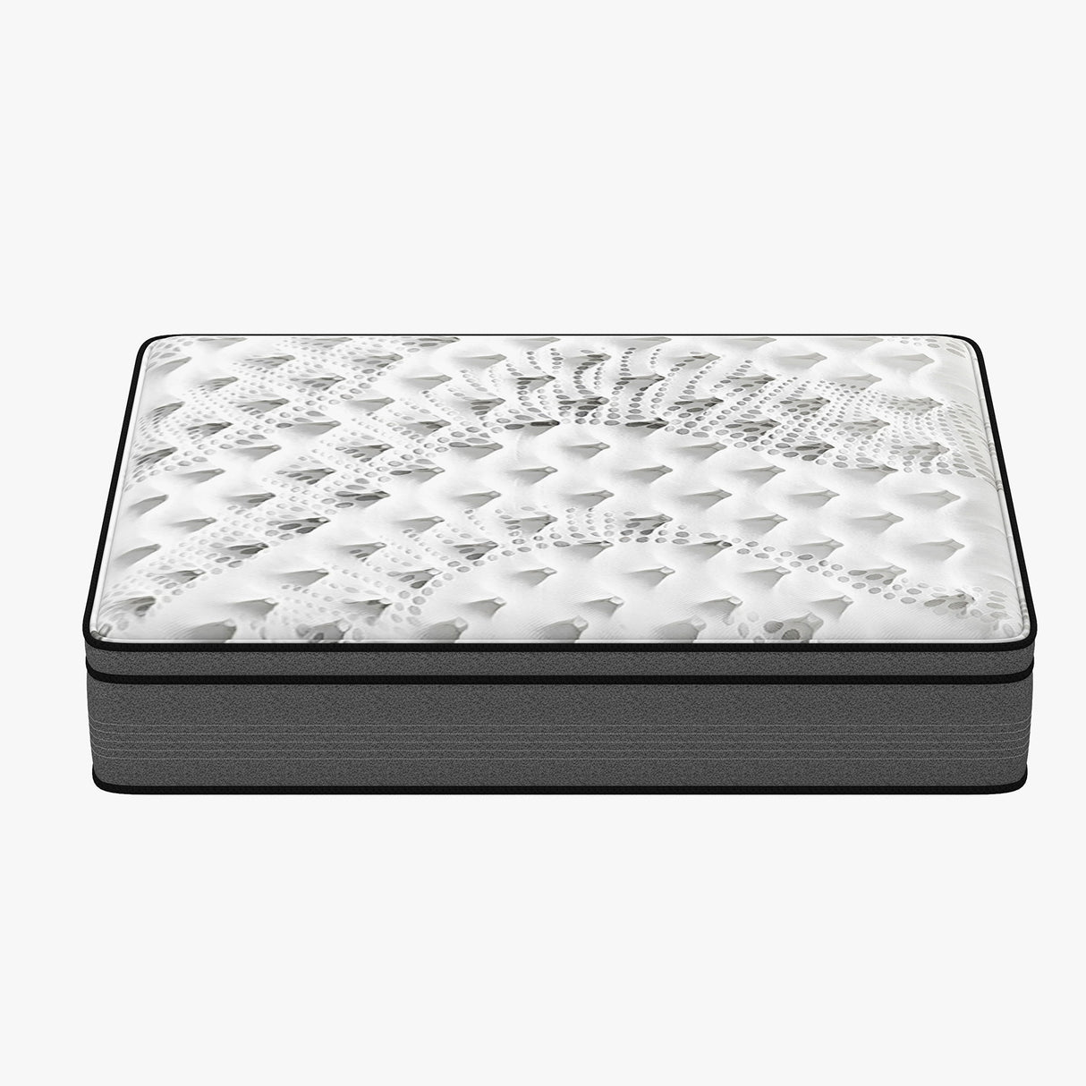 Luxopedic Pocket Spring Mattress 5 Zone 32CM Euro Top Memory Foam Medium Firm - Single - White Grey