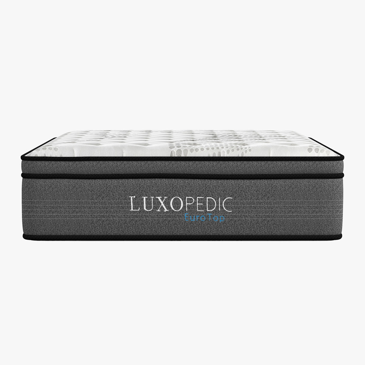 Luxopedic Pocket Spring Mattress 5 Zone 32CM Euro Top Memory Foam Medium Firm - Queen - White Grey