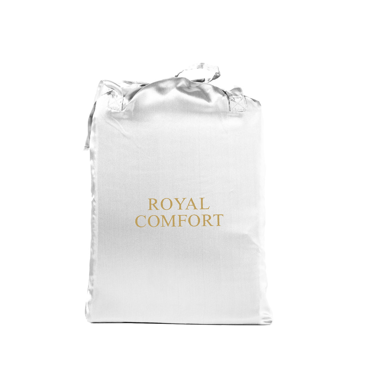 Royal Comfort Satin Sheet Set 3 Piece Fitted Sheet Pillowcase Soft - Queen - White