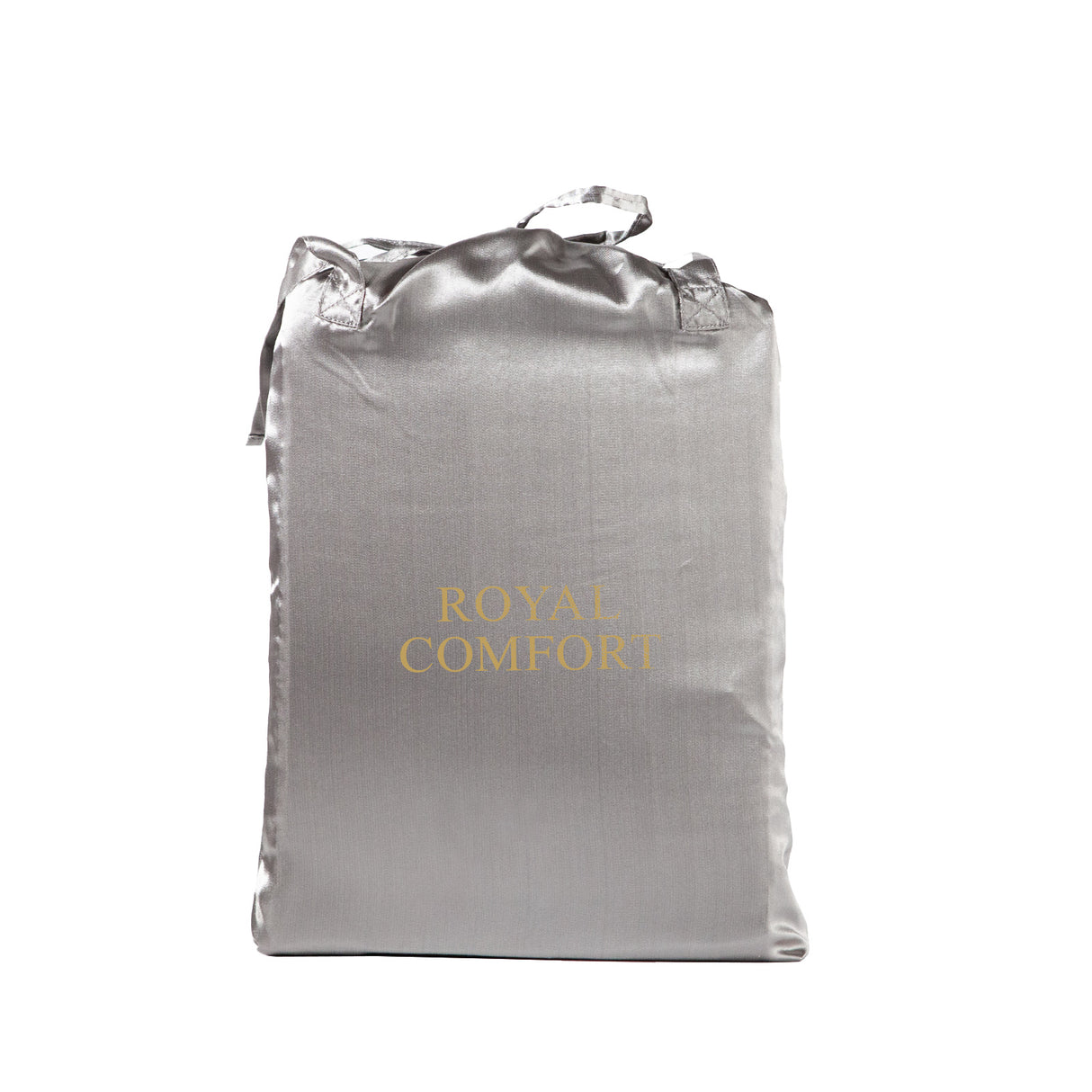 Royal Comfort Satin Sheet Set 3 Piece Fitted Sheet Pillowcase Soft - King - Charcoal