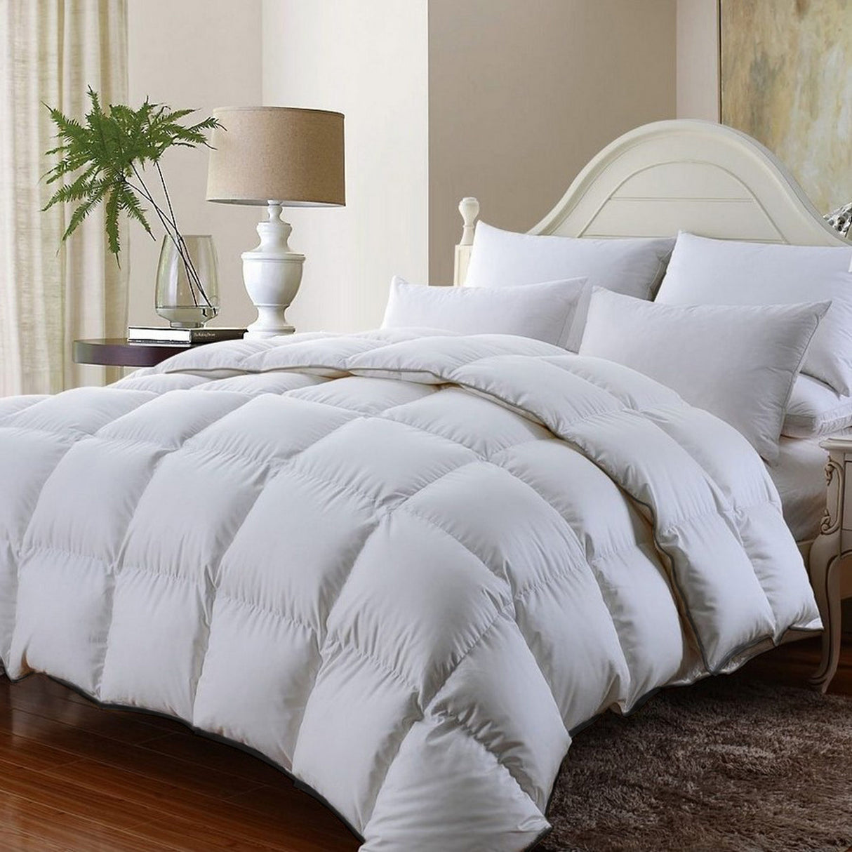 Royal Comfort 350GSM Luxury Soft Bamboo All-Seasons Quilt Duvet - Super King - White