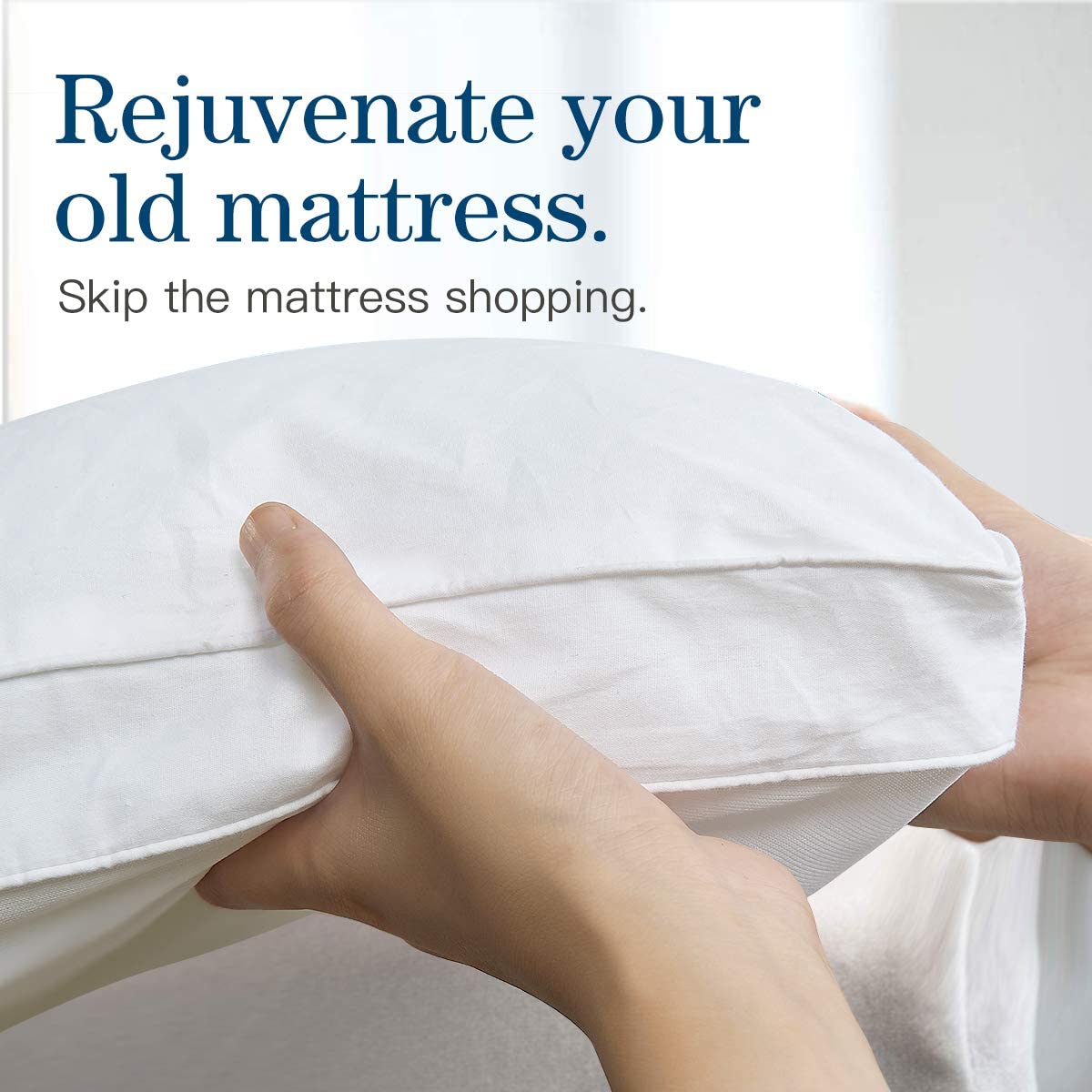 Bamboo Pillowtop Mattress Topper Luxury Bedding Mat Pad Protector Cover Single 90 x 190 cm