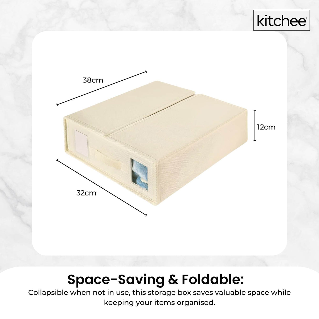 10x Kitchee Foldable Bed Sheet Storage Box - Linen and Closet Organiser Beige