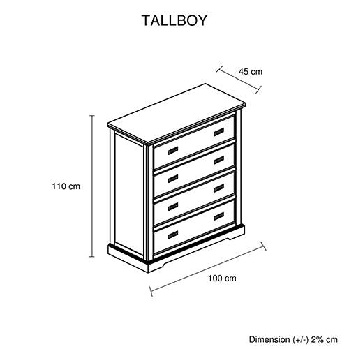 Storage Bedroom Suite Drawers Miami White Colour in Queen