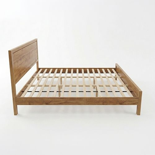 King Bed Frame with Natural Timber Look Finish