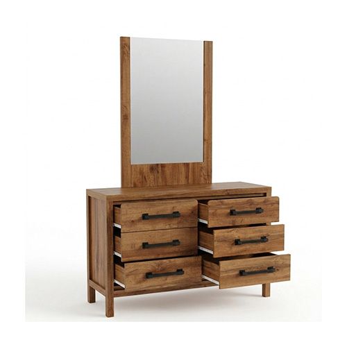 Natural Timber Look Dresser with Mirror