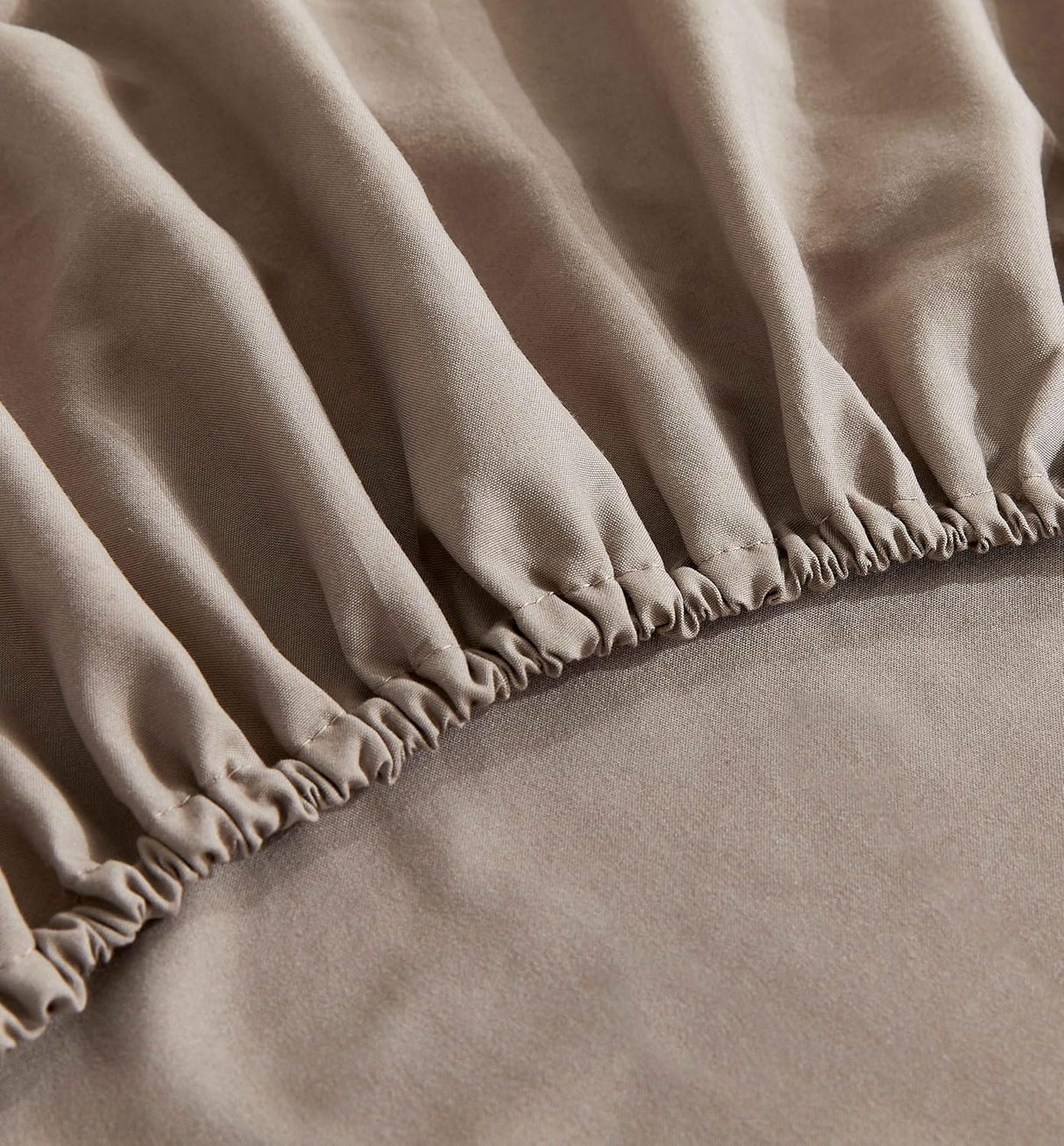 Vintage Washed Microfibre Sheet Set (Truffle, Double)