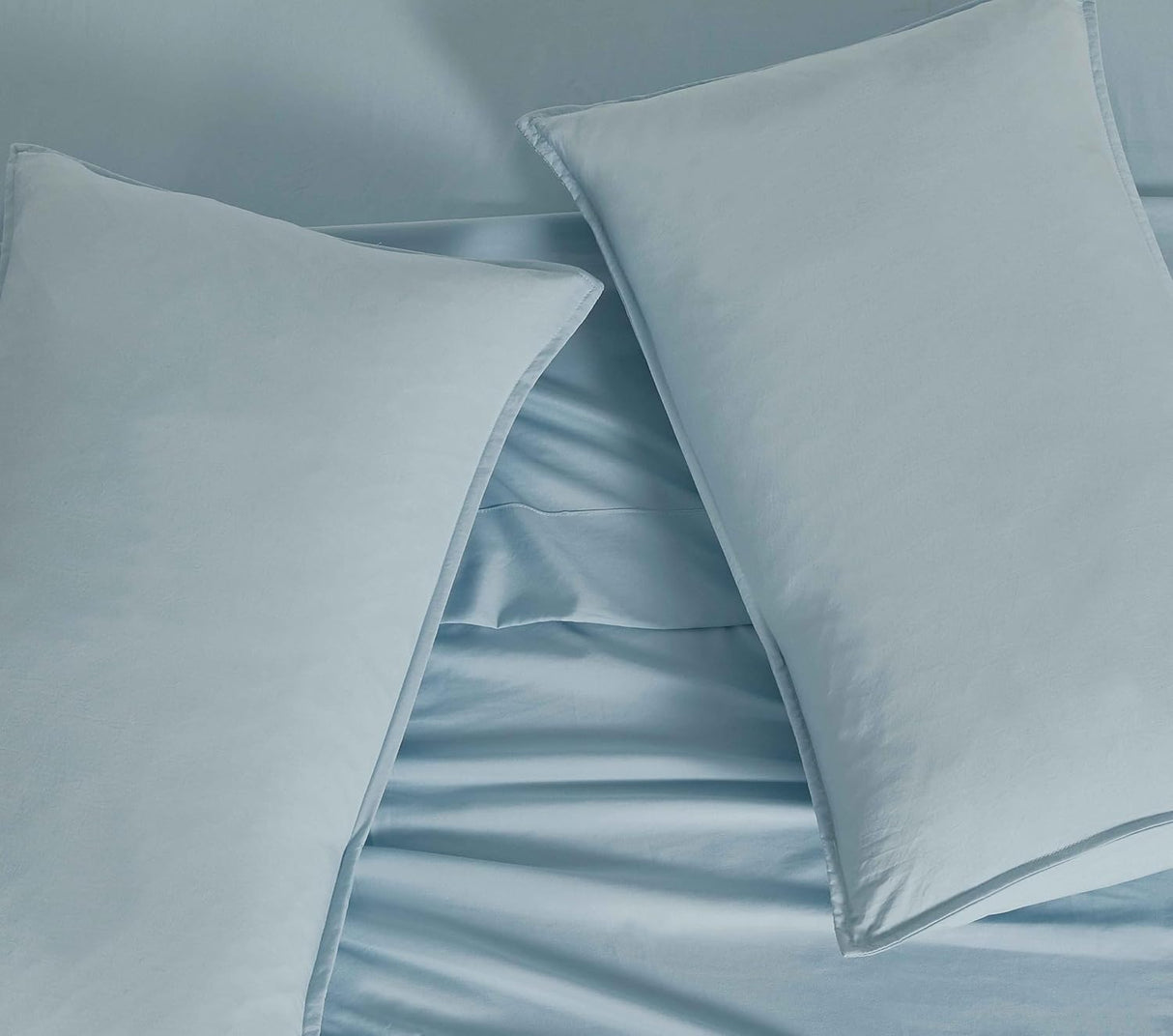 Vintage Washed Microfibre Sheet Set (Blue, Queen)