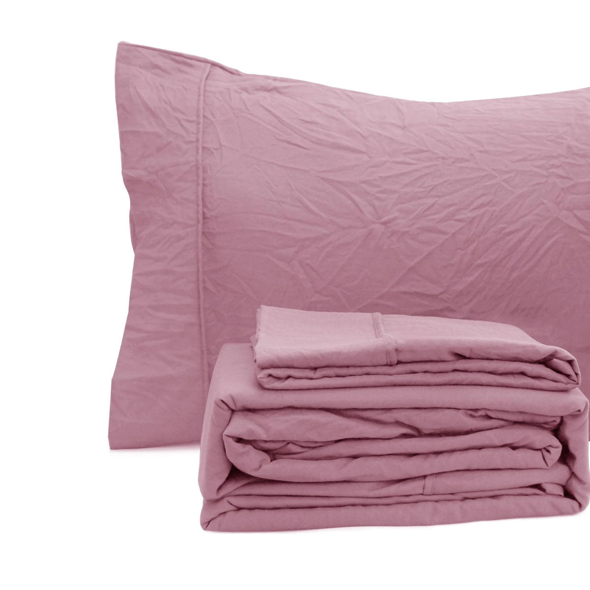 Ramesses Classic Rose Pebble Wash Linen Look Alternative Sheet Set King
