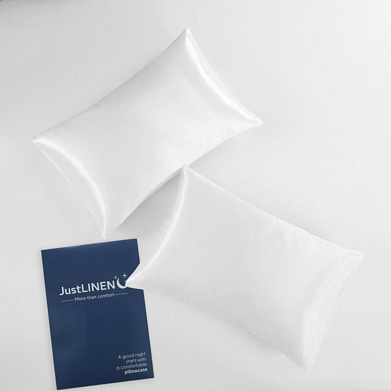 2 Pack Satin Pillowcases Luxury Soft Cushion Covers Bedroom Home Decor - Lake Blue