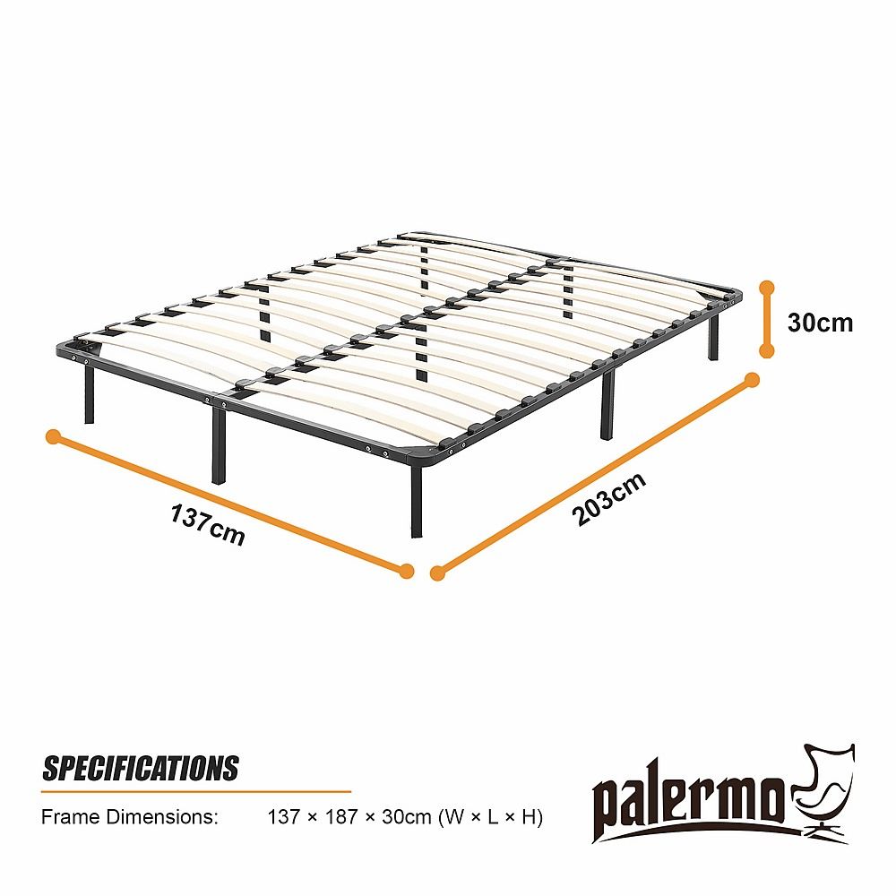 Metal Bed Frame for Double Mattress – Black Powder-Coated Steel Base