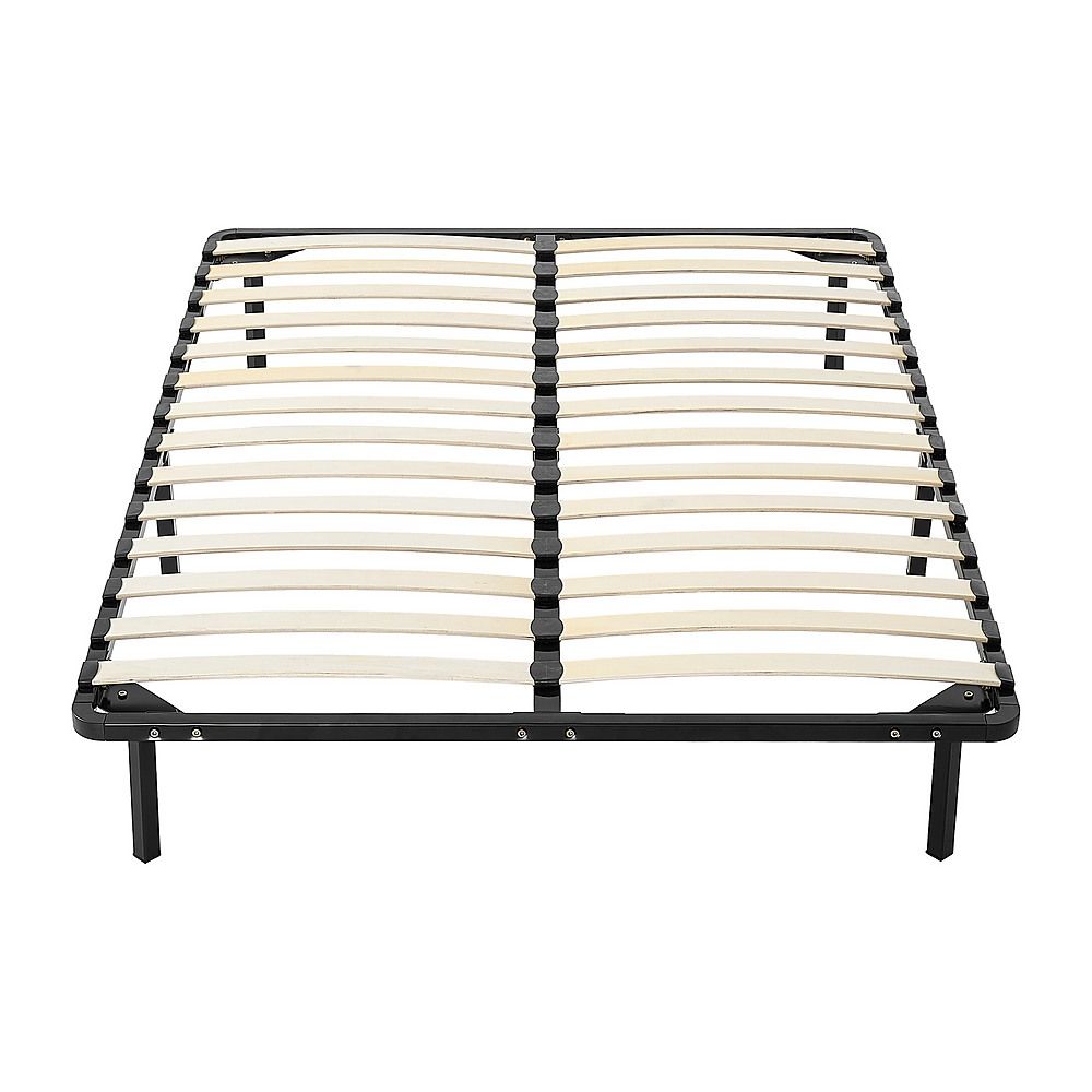 Metal Bed Frame for Queen Mattress – Black Powder-Coated Steel Base