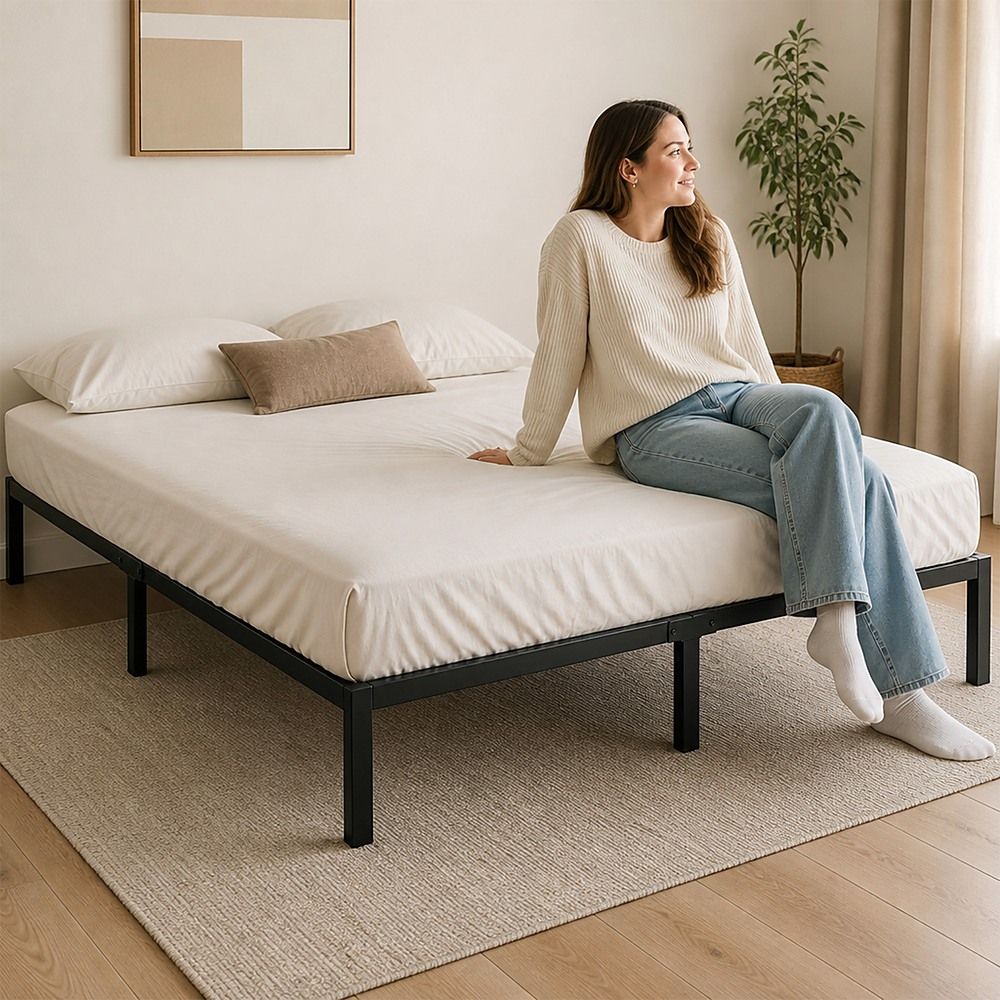 Metal Bed Frame – Heavy-Duty Steel Base for Double Mattress