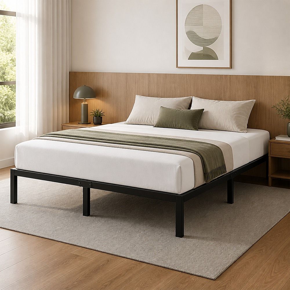Metal Bed Frame – Heavy-Duty Steel Base for Double Mattress