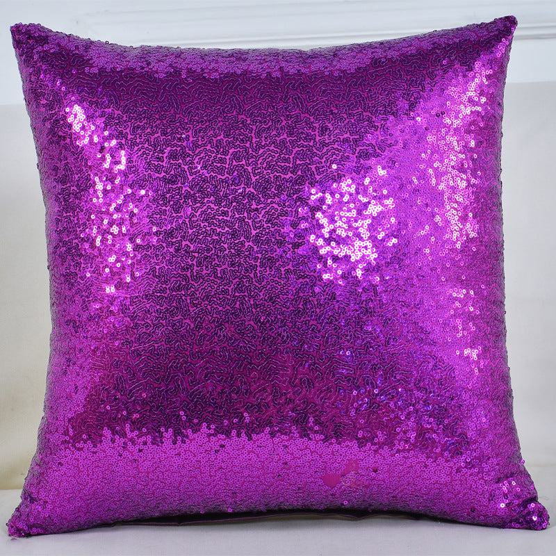 Shiny Sequin Pillowcase - Single-sided gorgeous pillowcase (Purple pair: 45x45cm)