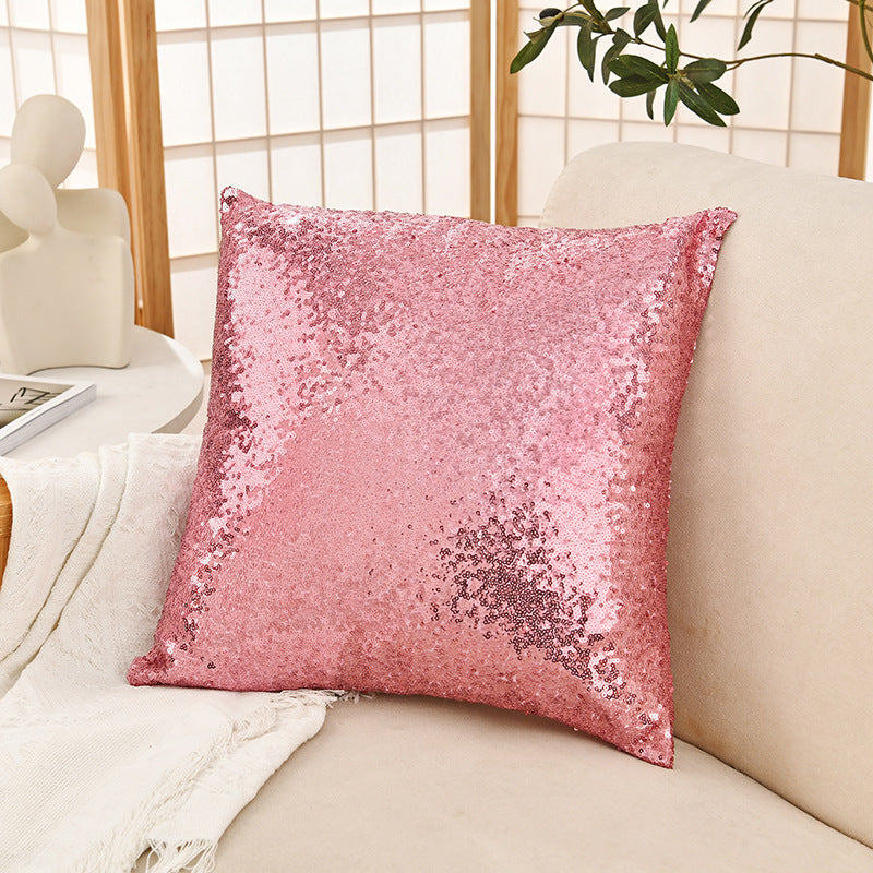 Shiny Sequin Pillowcase - Single-sided gorgeous pillowcase (Pink pair: 40x40cm)