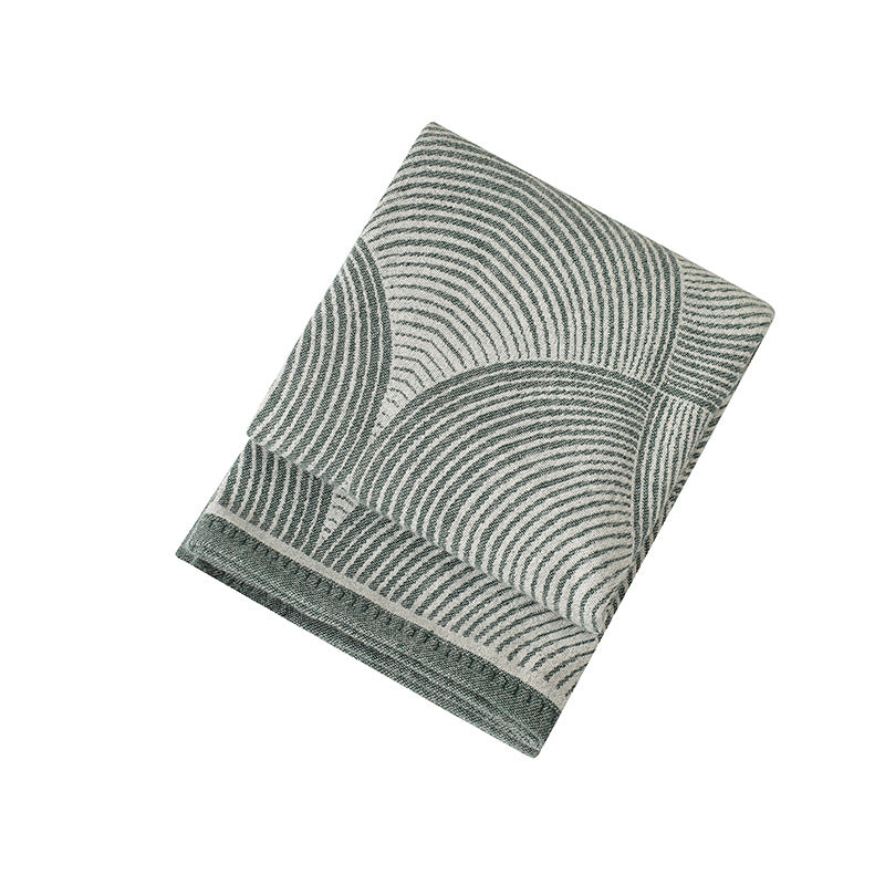 Green Luxurious Paisley Jacquard Throw Blanket - Soft Wool Blend with Tassels, 120x150cm, Lightweight Sofa & Nap Blanket