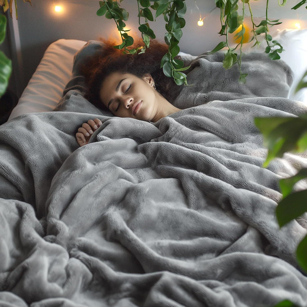 Grey Ultra-Soft Coral Fleece Blanket – Lightweight Summer Throw for Office Naps, Air Conditioning, and Cozy Home Use(200*230cm)