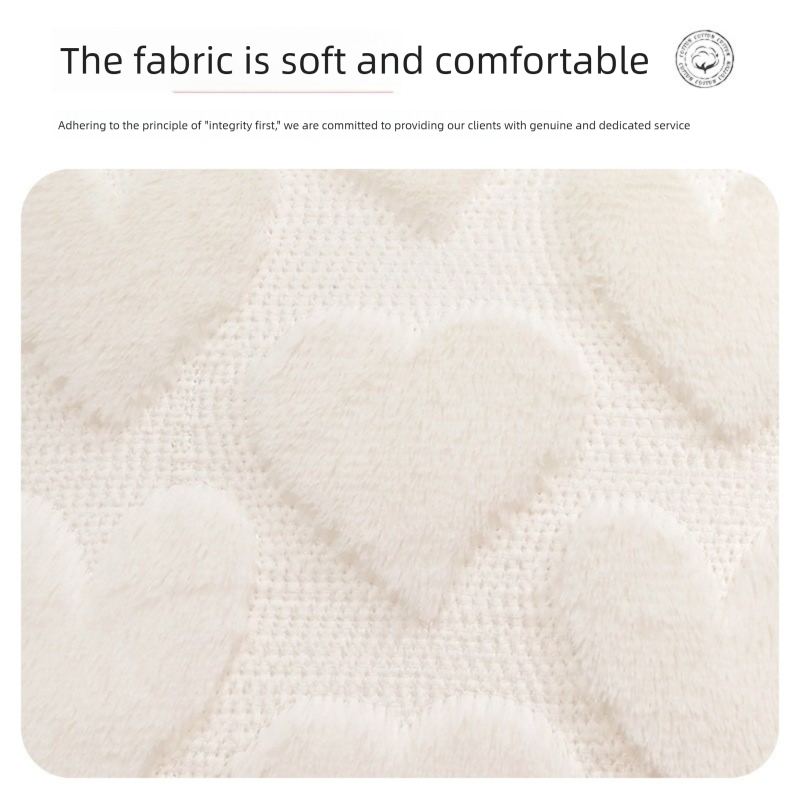 2-PCS White Romantic Heart-Shaped Tufted Pillow Covers Soft Plush 45x45cm Decorative Cushion Cases for Valentine's Day Living Room Sofa Local Standard Fit
