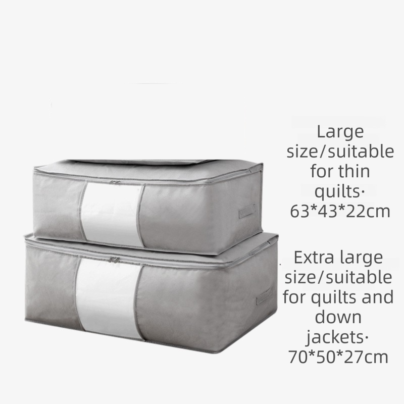 2-Pack Pink Large Quilt & Clothes Storage Bag (63X43X22CM) - Breathable Wardrobe Organizer with Clear Window & Double Zippers