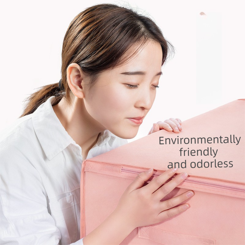 2-Pack Pink Large Quilt & Clothes Storage Bag (63X43X22CM) - Breathable Wardrobe Organizer with Clear Window & Double Zippers
