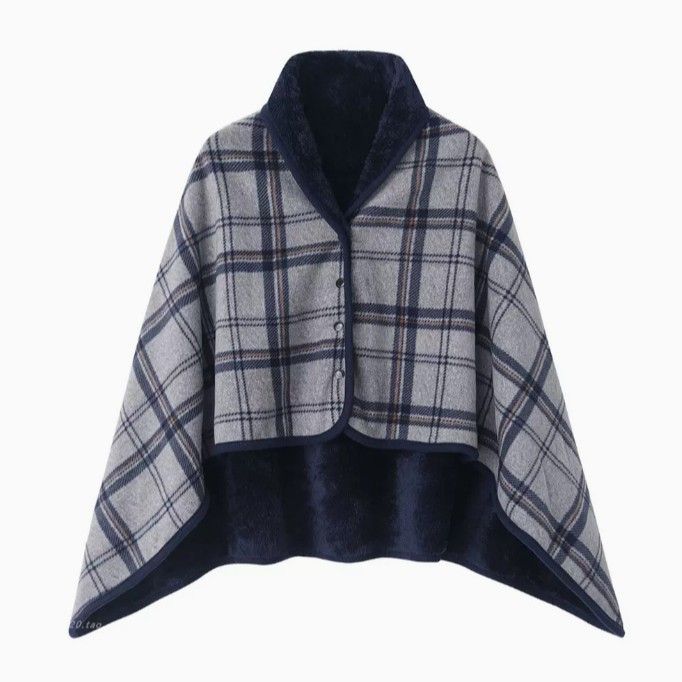 Blue and Gray 100*140cm Japanese-Style shawl blanket Ultra-Soft Blanket - Thick Polyester Throw for Sofa, Bed, Office, Cozy Nap Blanket for Winter & All Seasons